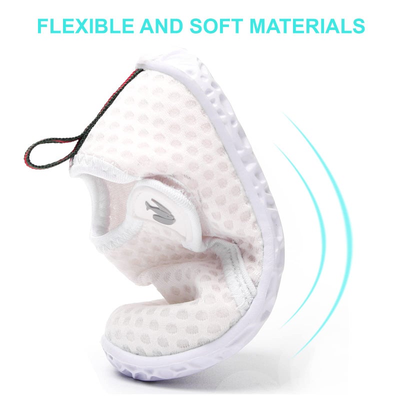 JIASUQI Baby Girls Boys Lightweight Pool Park Athletic Aqua Water Shoes Socks Dot White 6-12 Months - Image 4